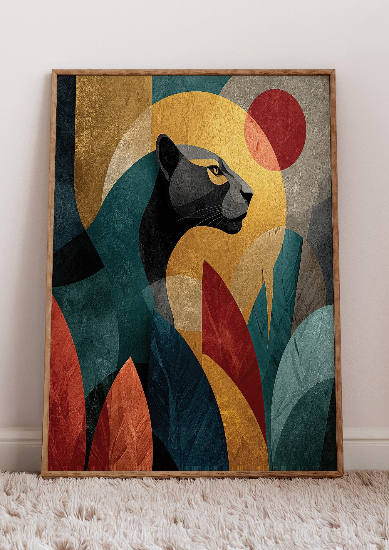 Tropical Shadow Cat animal wall art print main artwork image
