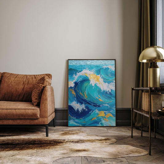 Ocean Crest wall art print interior mockup