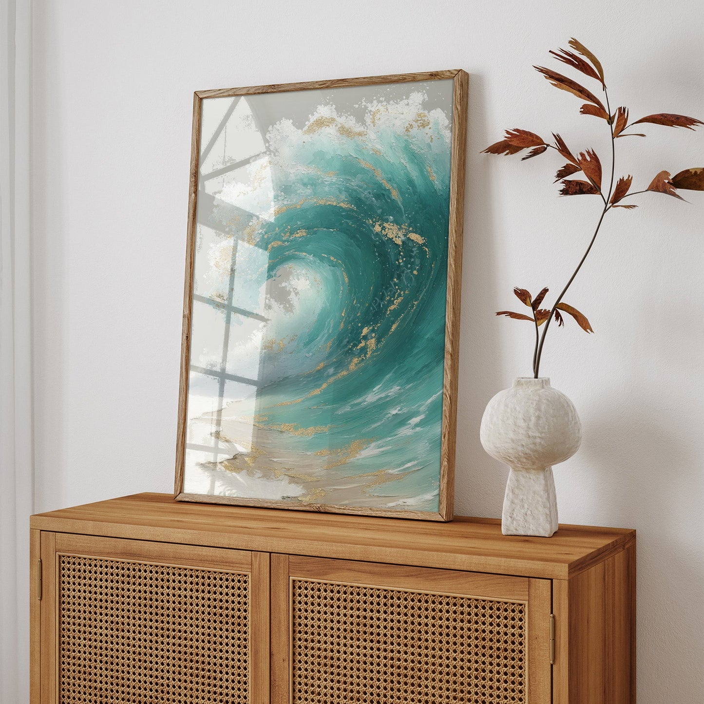 Tidal Whisper coastal seascape wall art print interior mockup