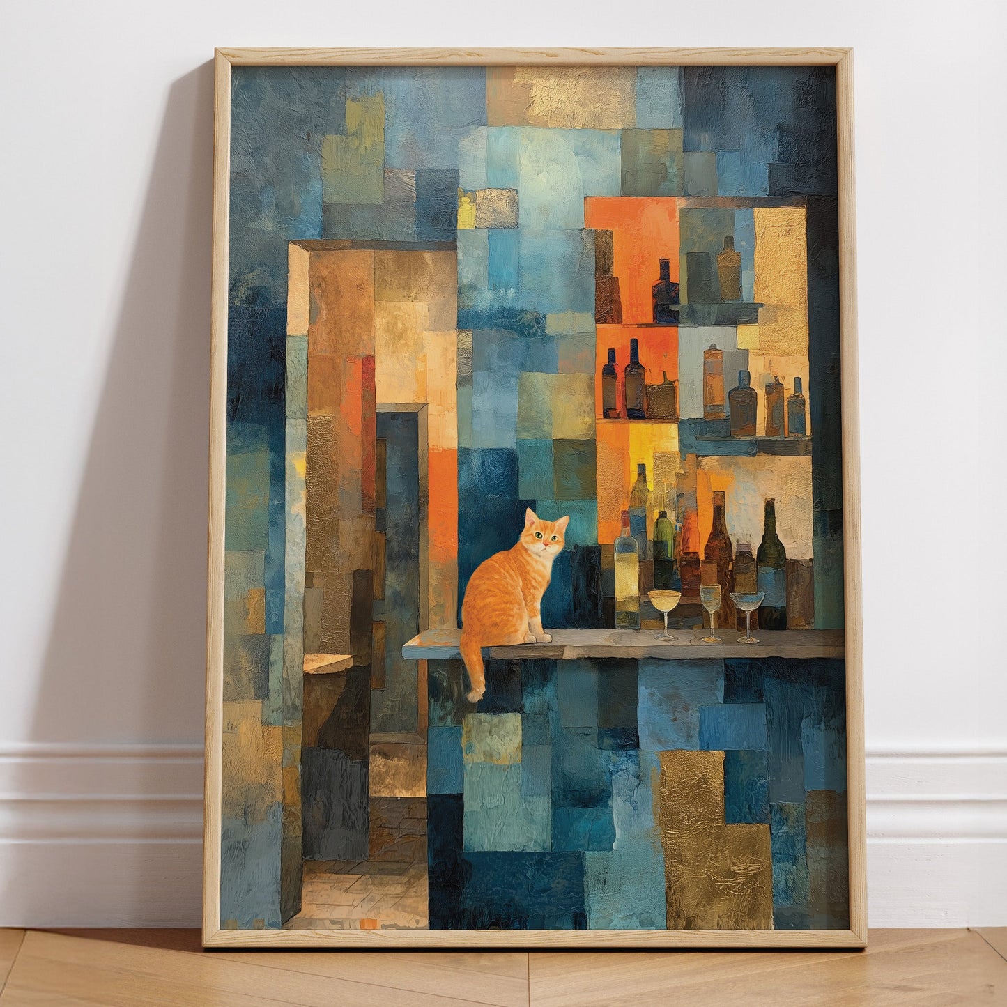 City Light Mosaic wall art print interior mockup