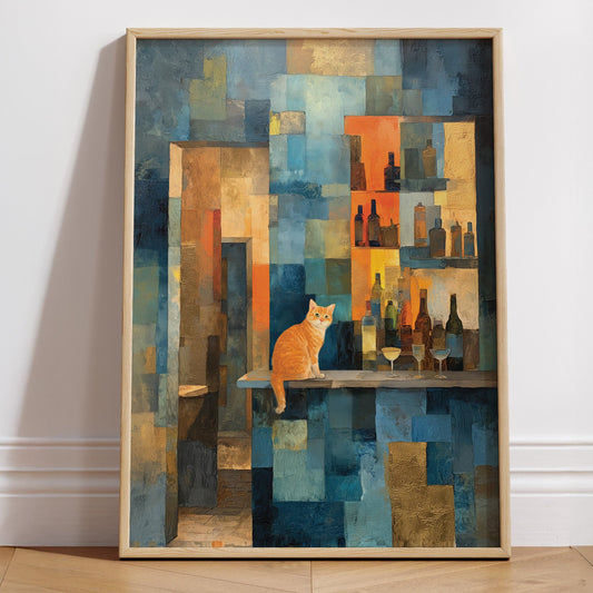 City Light Mosaic wall art print interior mockup