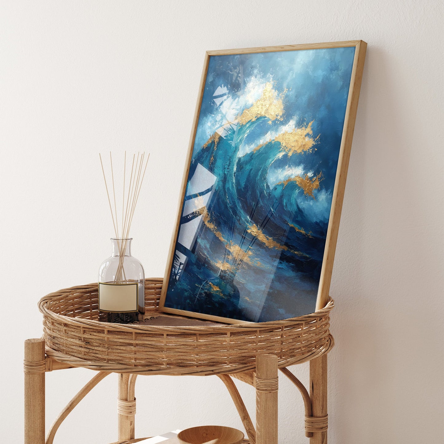 Midnight Wave coastal seascape wall art print interior mockup