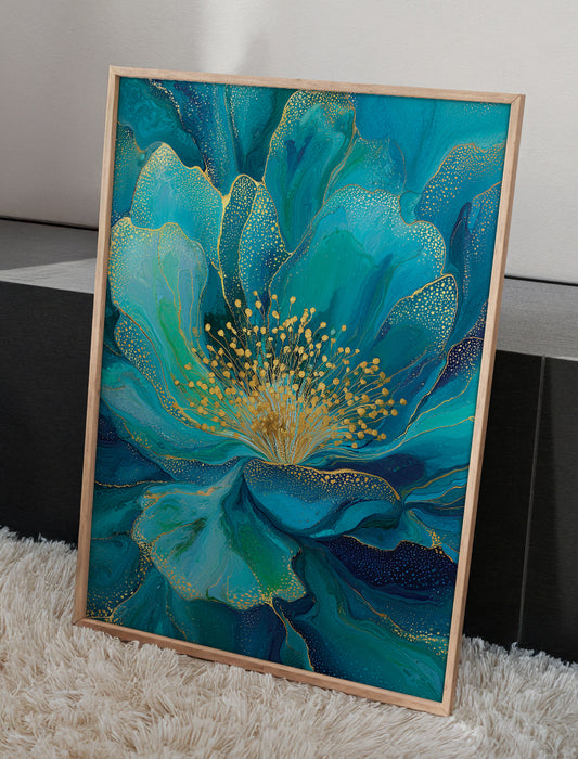 Blooming Teal Flower
