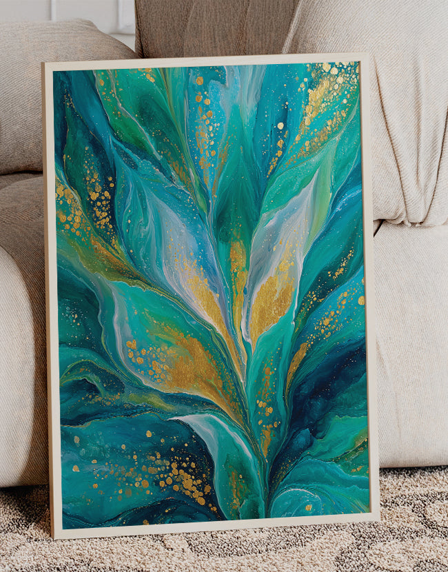 Teal Blooming Flower