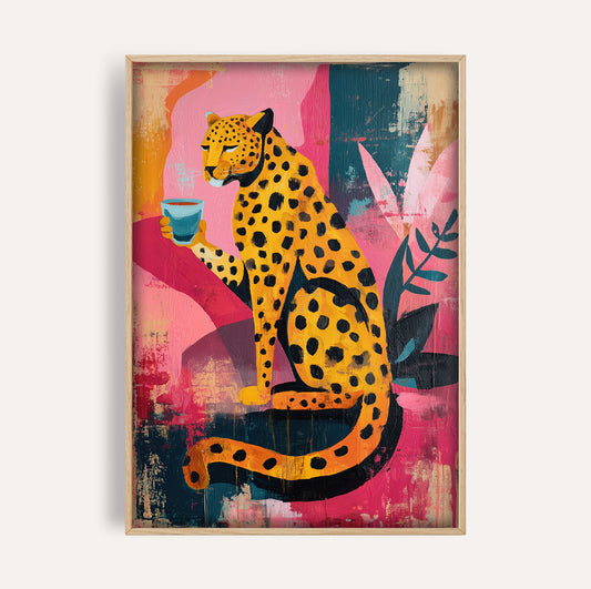 Pink Cafe Leopard