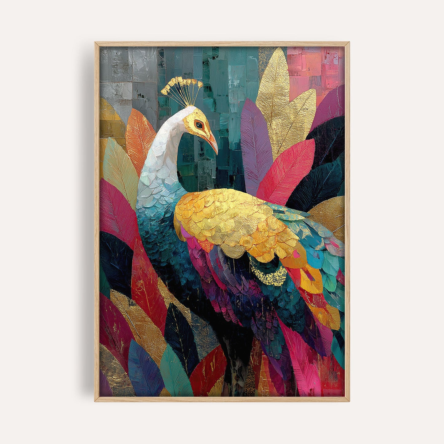 Cocktail Peacock wall art print front-facing mockup