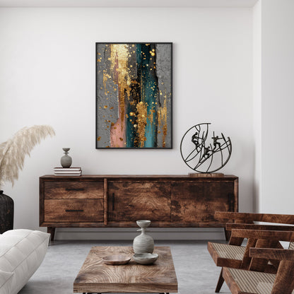 Gilded Harbour Lights wall art print interior mockup