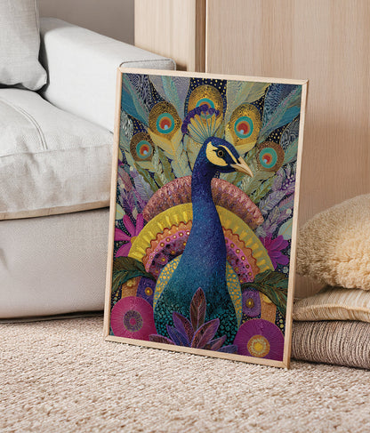 Ornamental Peacock wall art print - The Carpenator Lab