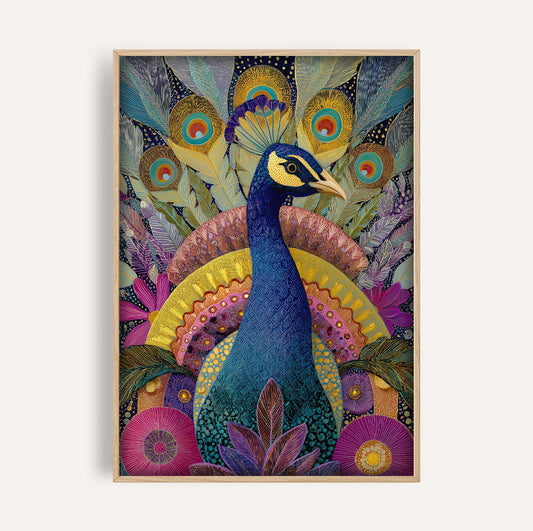 Ornamental Peacock wall art print - The Carpenator Lab