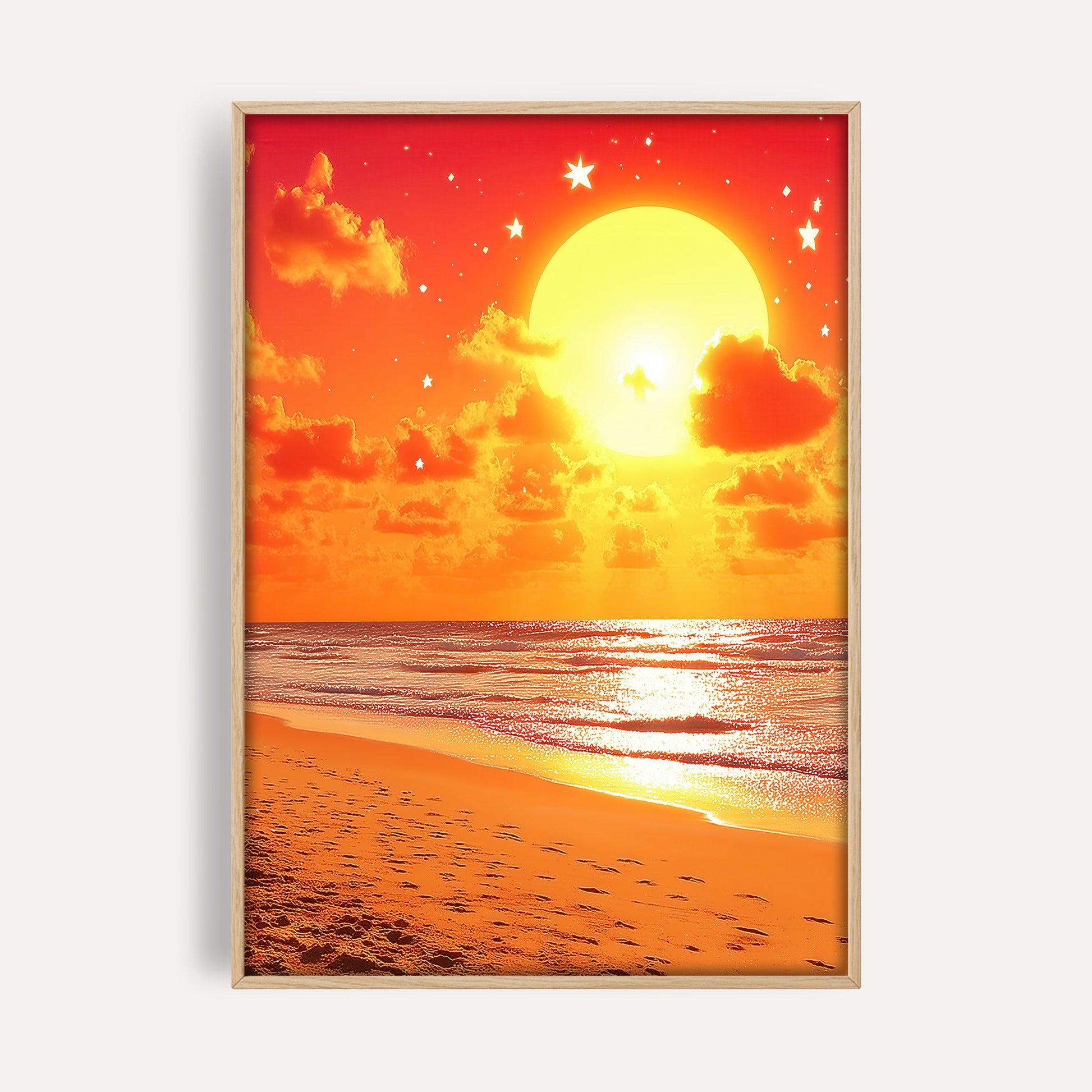 Sunset Beach Glow wall art print front-facing mockup