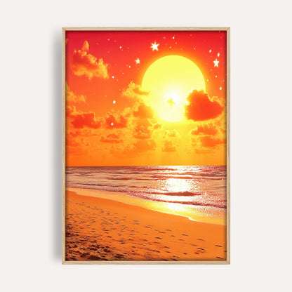 Sunset Beach Glow wall art print front-facing mockup