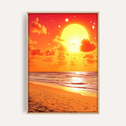 Sunset Beach Glow wall art print front-facing mockup