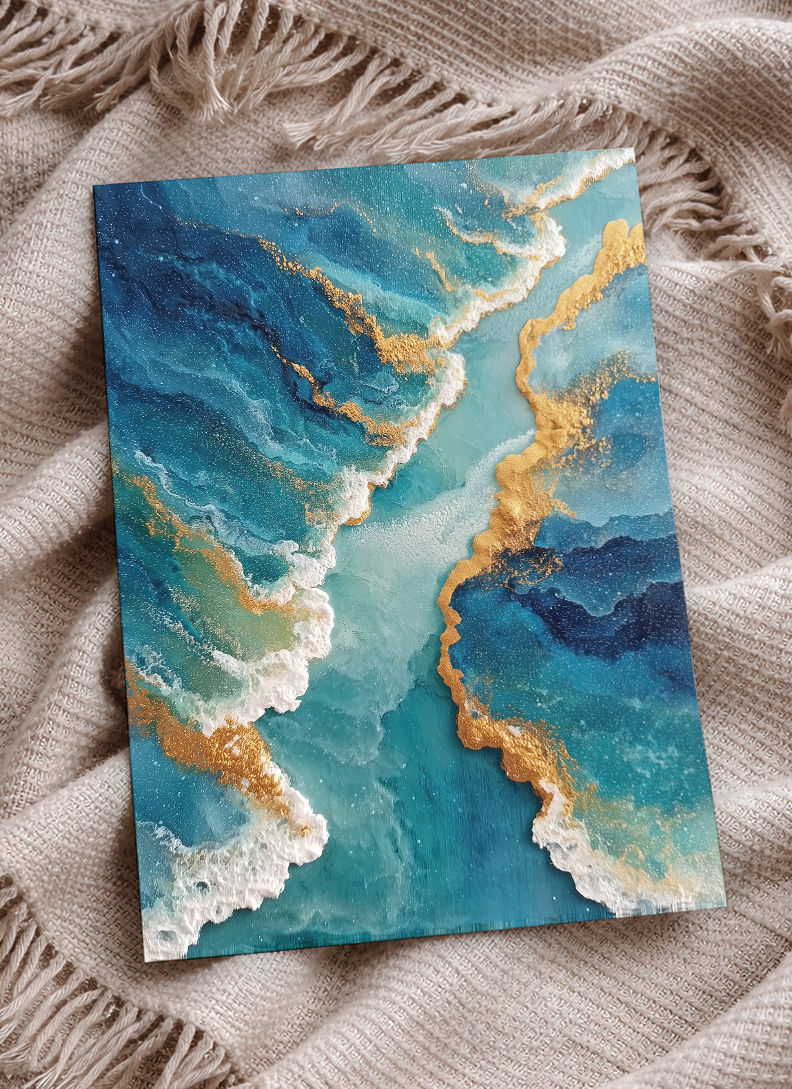 Azure Shoreline coastal seascape wall art print interior mockup