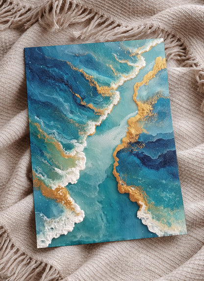 Azure Shoreline coastal seascape wall art print interior mockup
