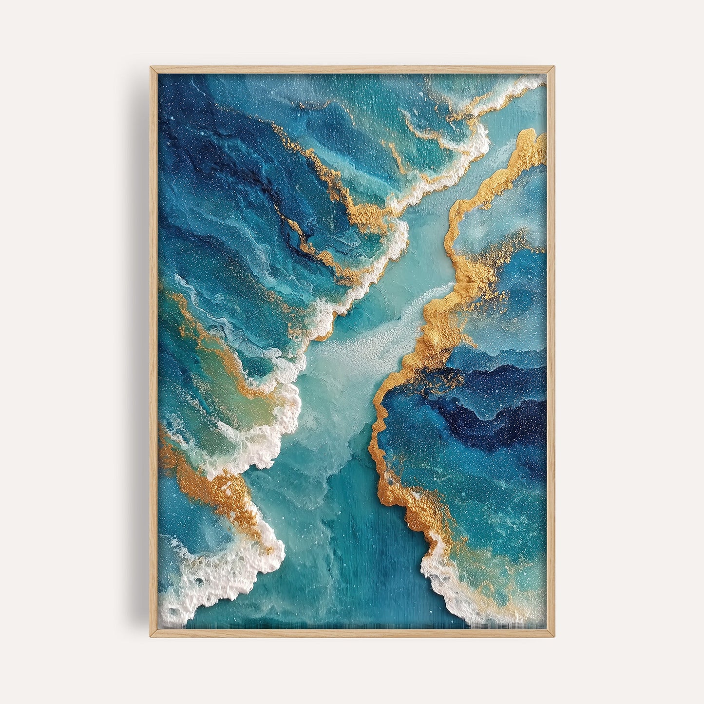 Azure Shoreline coastal seascape wall art print front-facing mockup
