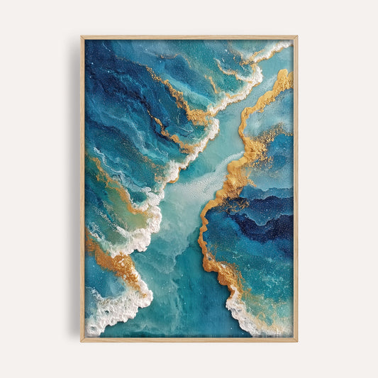 Azure Shoreline coastal seascape wall art print front-facing mockup