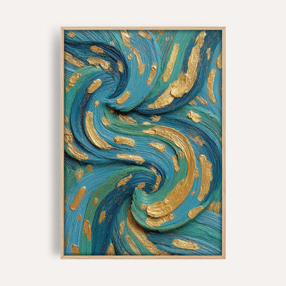 Golden Current wall art print front-facing mockup