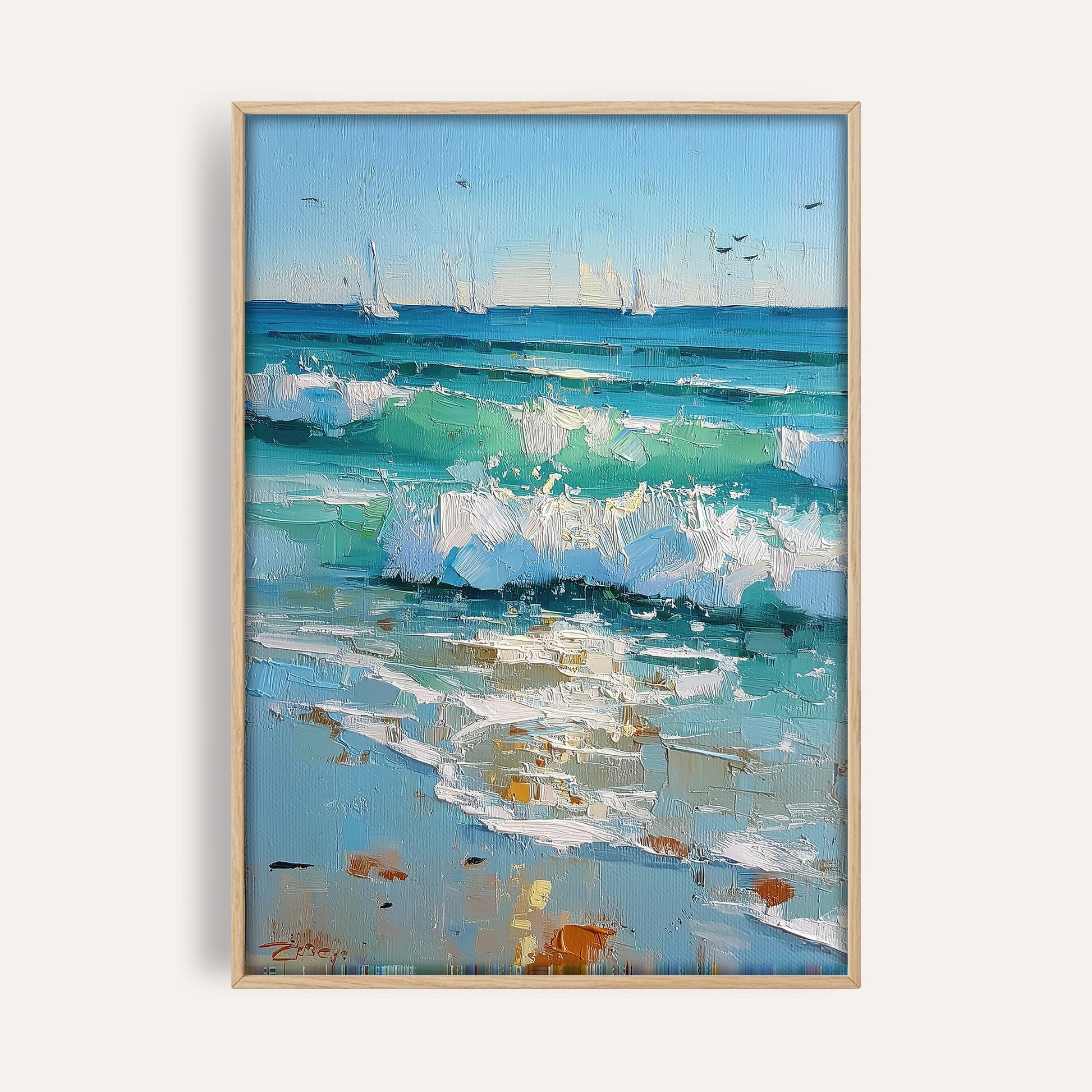 Coastal Drift wall art print front-facing mockup