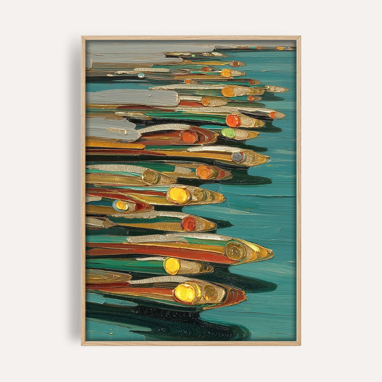 Golden Pencil Flow wall art print front-facing mockup