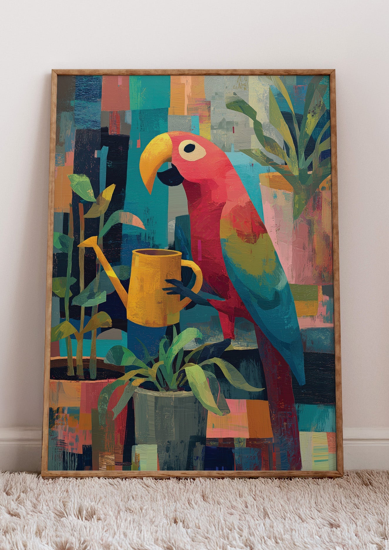 Parrot Watering Can wall art print - The Carpenator Lab