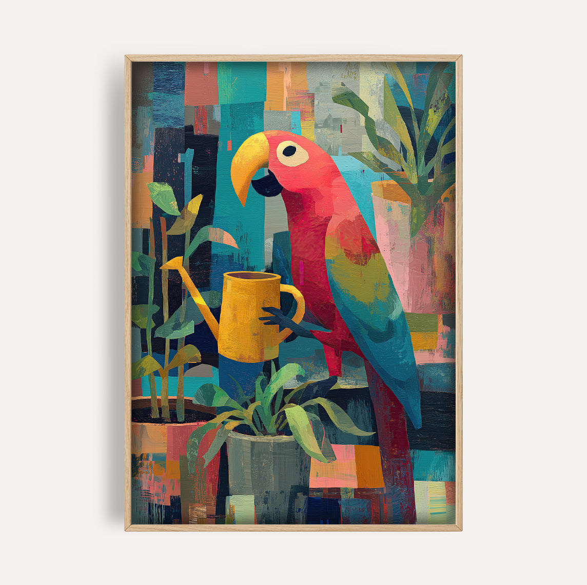 Parrot Watering Can wall art print - The Carpenator Lab