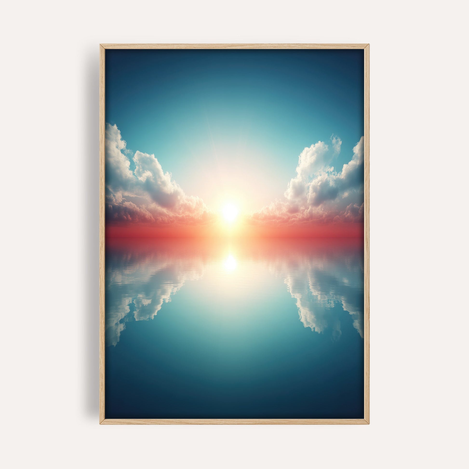 Radiant Ocean Light wall art print front-facing mockup