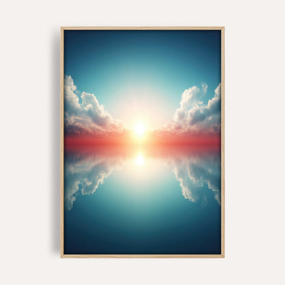 Radiant Ocean Light wall art print front-facing mockup