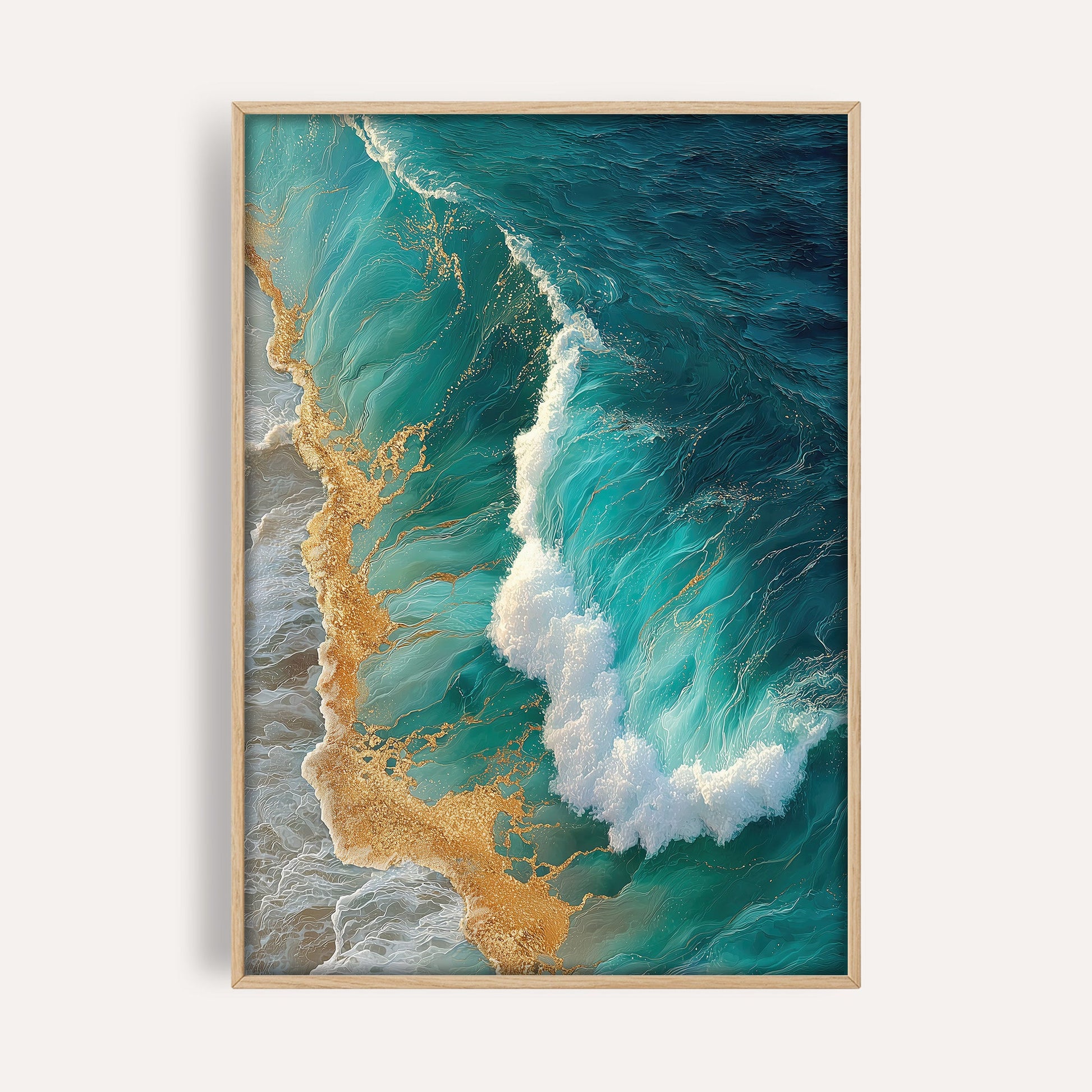 Seafoam Reverie coastal seascape wall art print front-facing mockup