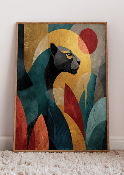 Tropical Shadow Cat animal wall art print main artwork image
