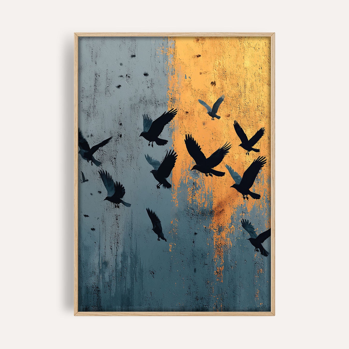 Flight Through Dusk wall art print front-facing mockup
