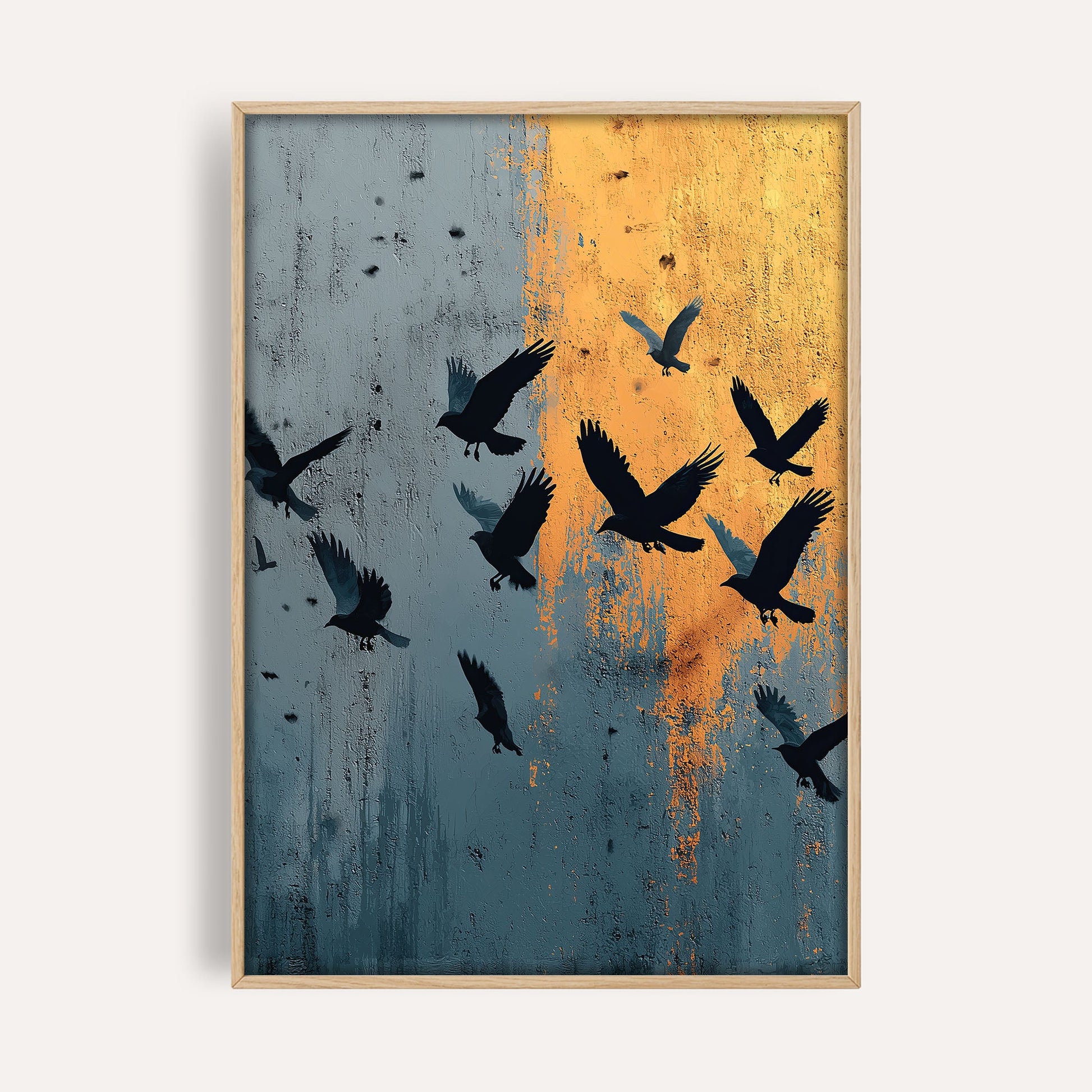 Flight Through Dusk wall art print front-facing mockup
