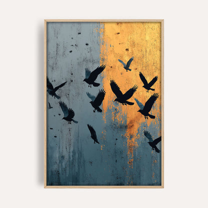 Flight Through Dusk wall art print front-facing mockup