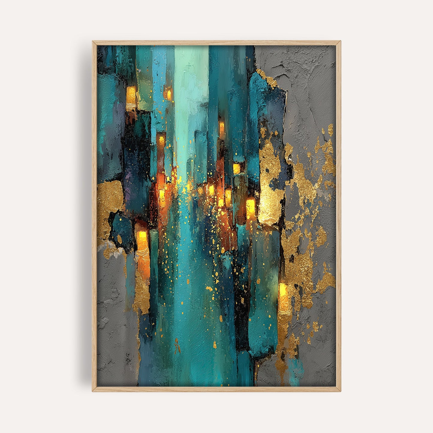 Golden Horizon Abstract wall art print front-facing mockup