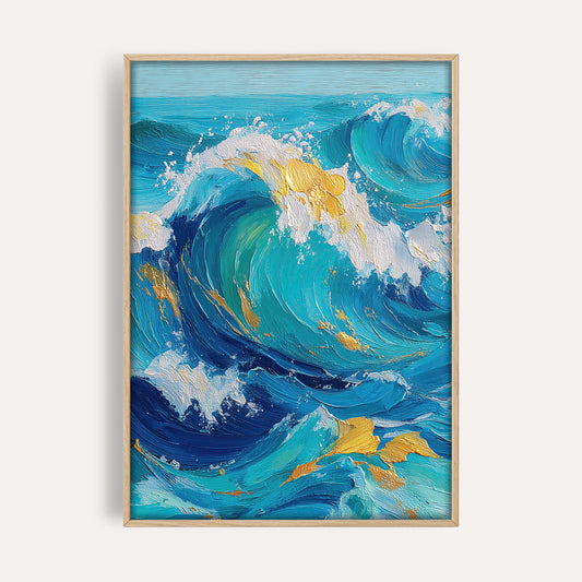Ocean Crest wall art print front-facing mockup