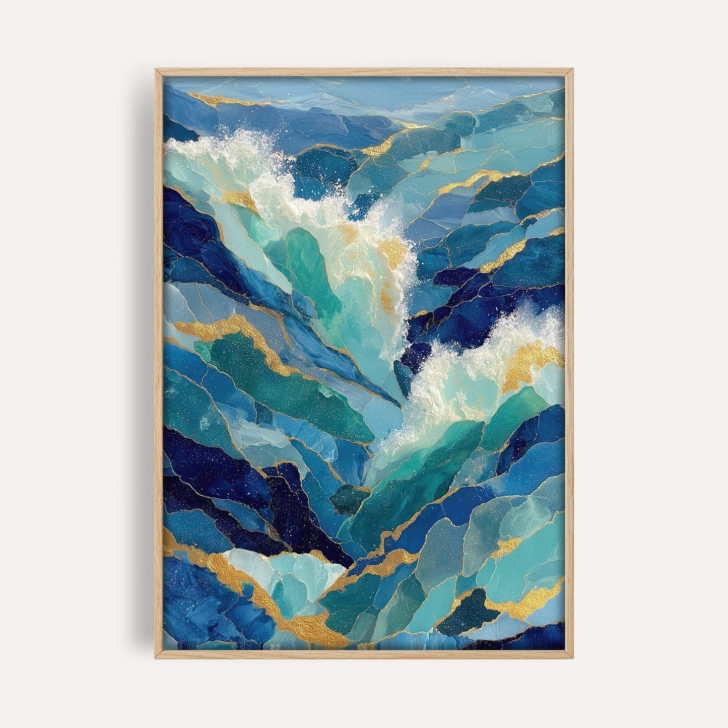 Sapphire Current coastal seascape wall art print front-facing mockup
