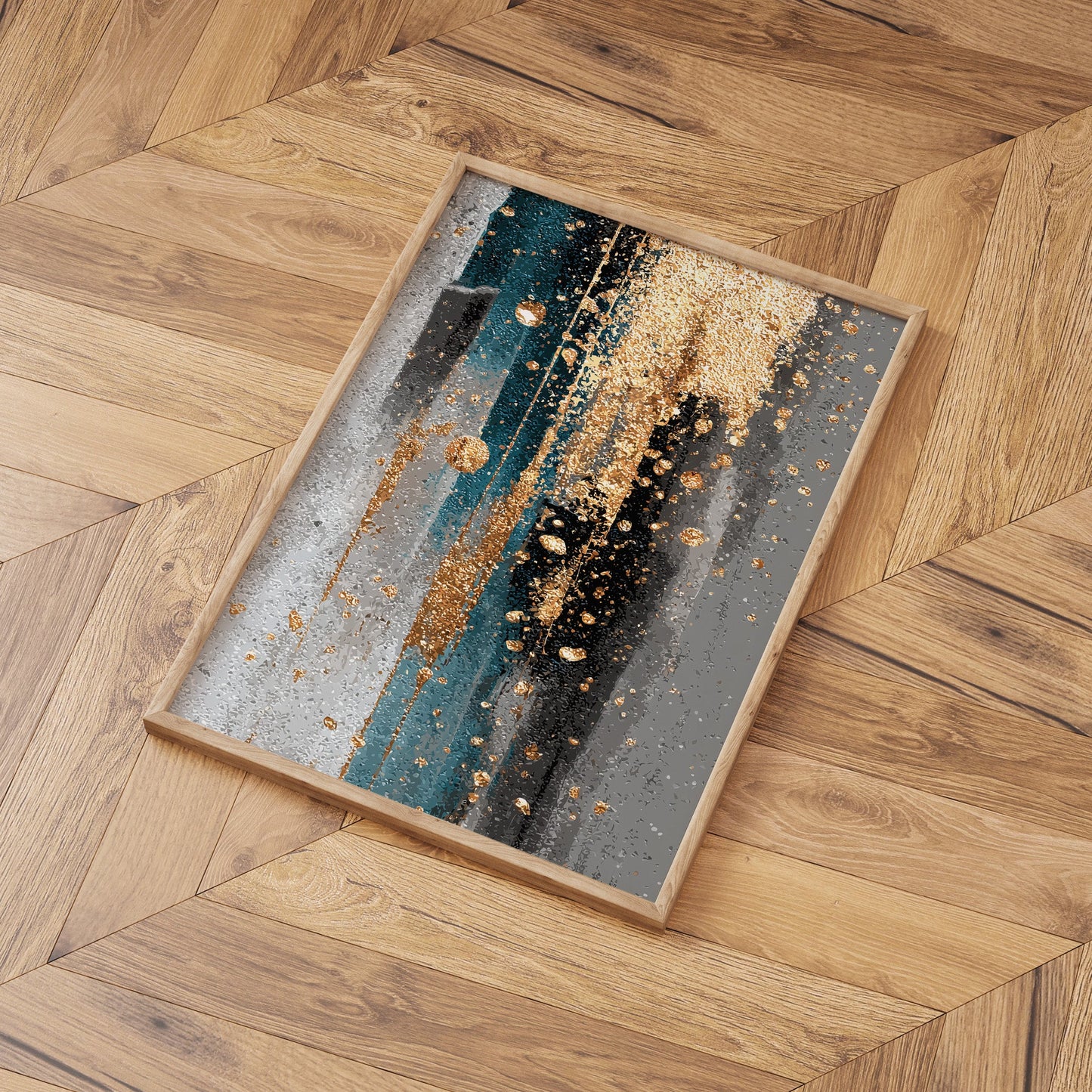 Emerald Lantern Passage wall art print interior mockup