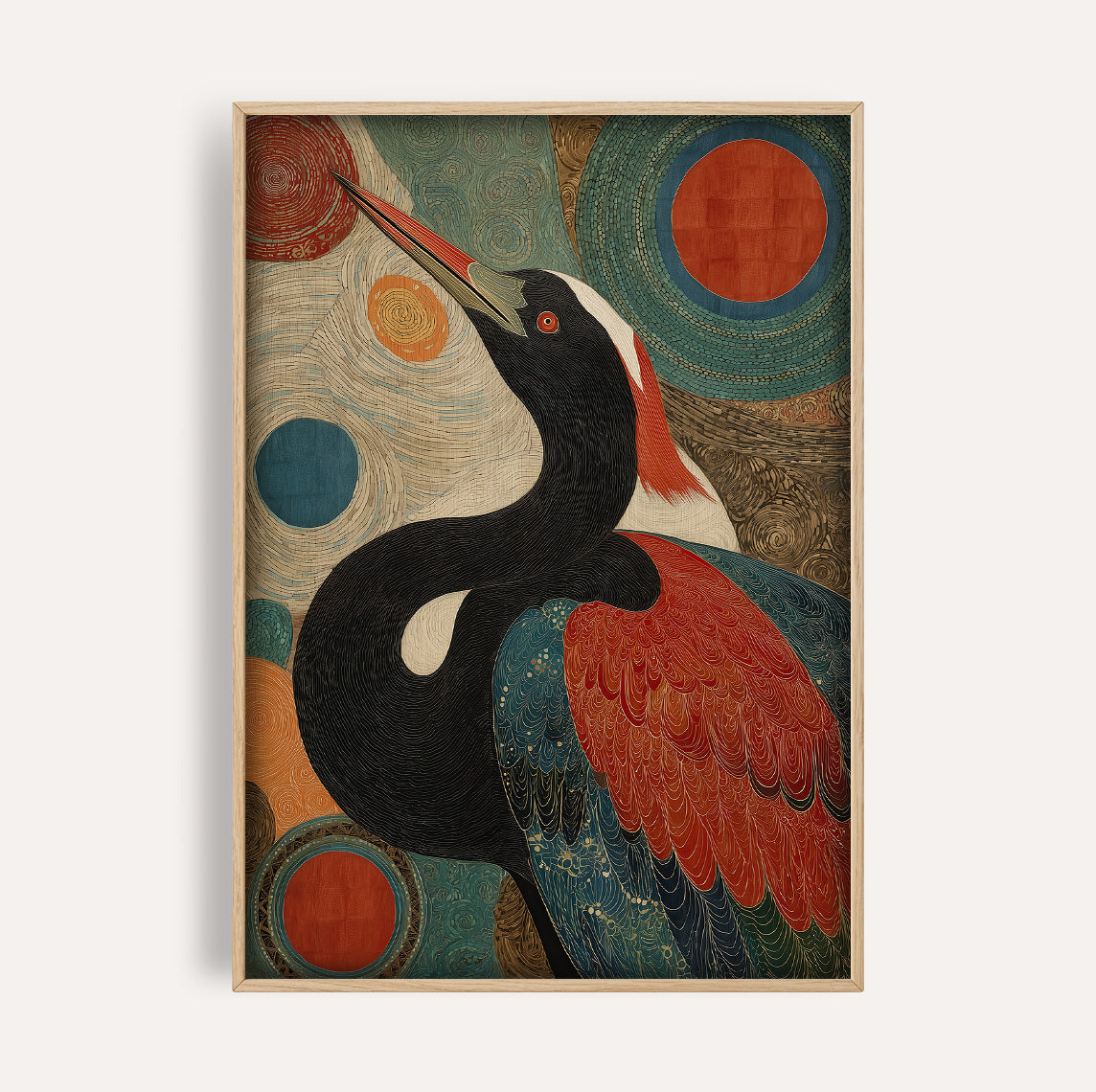 Retro Toucan Portrait wall art print front-facing mockup
