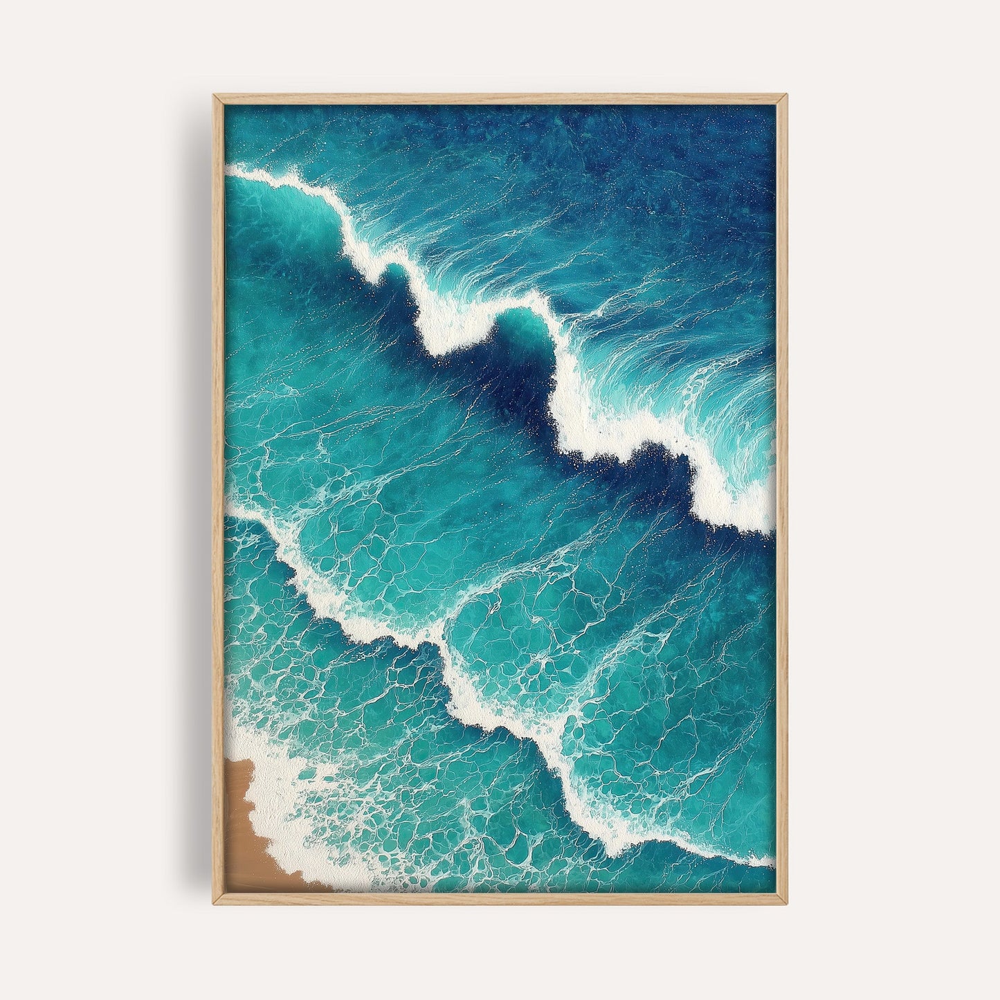 Coastal Foam Symphony wall art print front-facing mockup