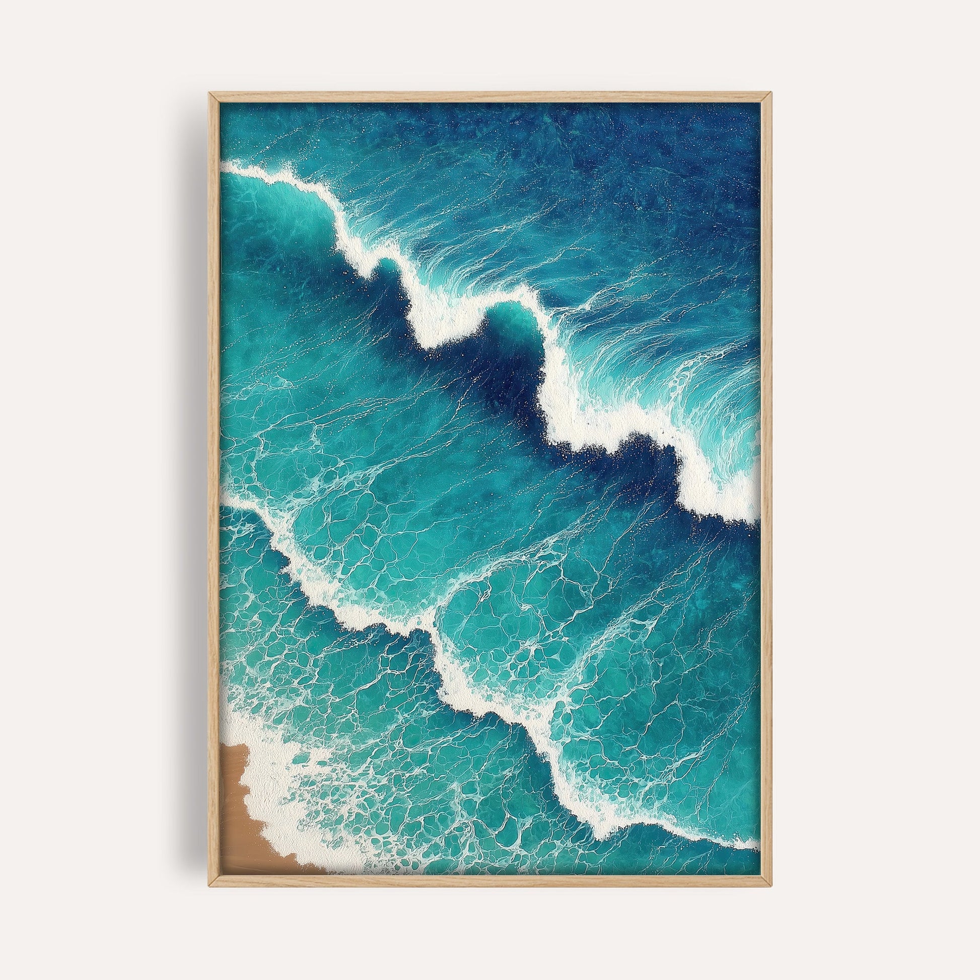 Coastal Foam Symphony wall art print front-facing mockup