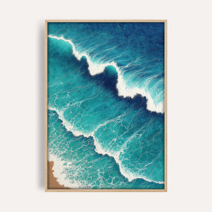Coastal Foam Symphony wall art print front-facing mockup