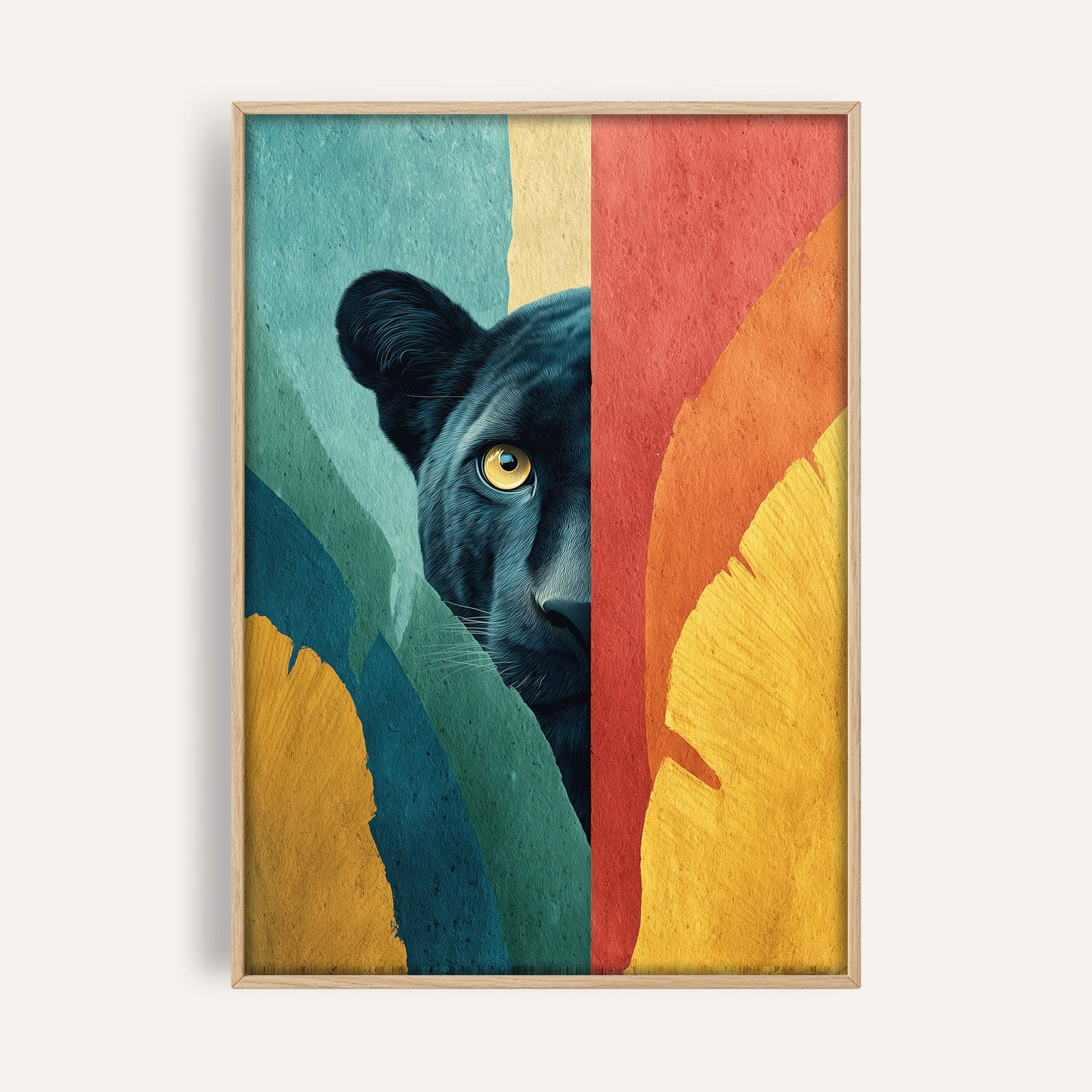 Hidden Panther animal wall art print front-facing mockup