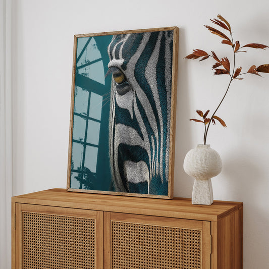 Modern Zebra Stripes wall art print interior mockup