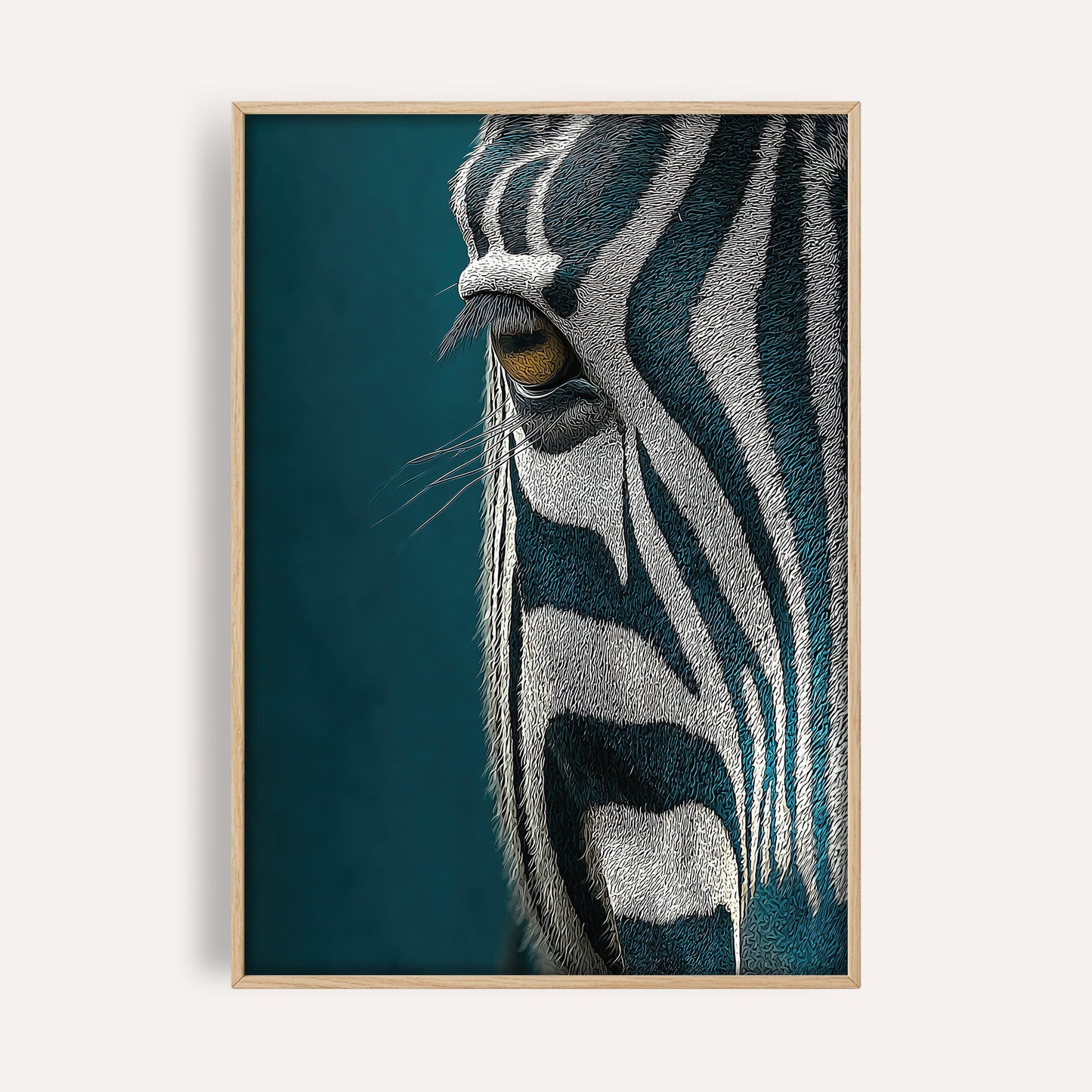 Modern Zebra Stripes wall art print front-facing mockup