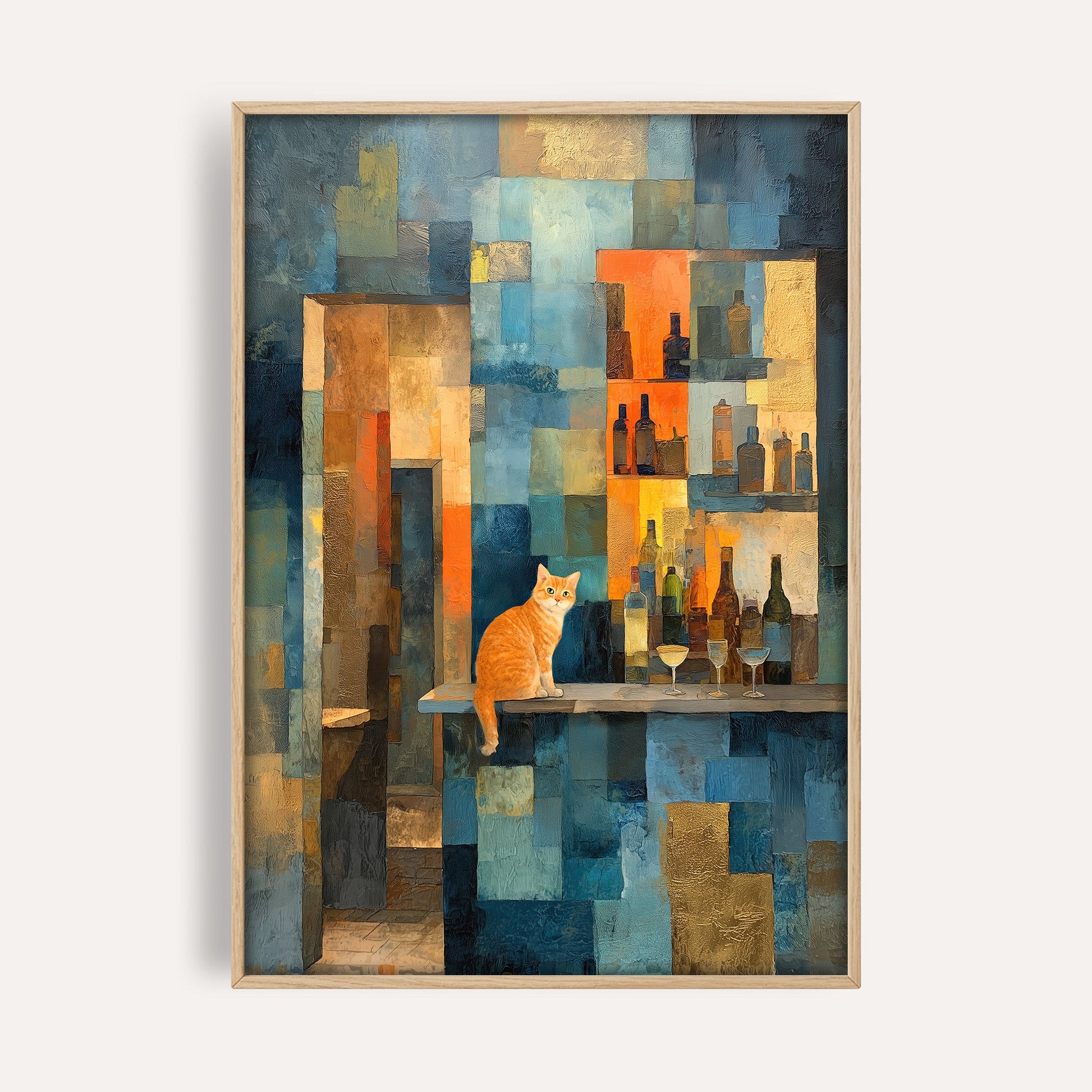 City Light Mosaic wall art print front-facing mockup