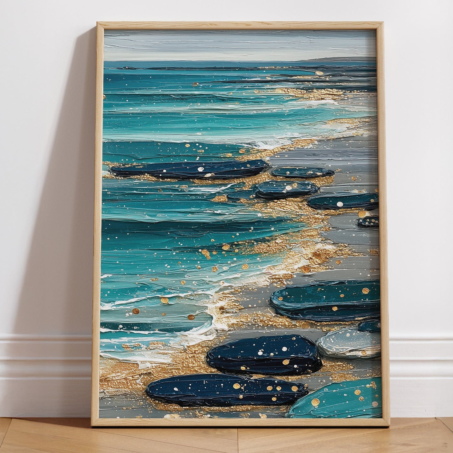Coastal Stillness coastal seascape wall art print interior mockup
