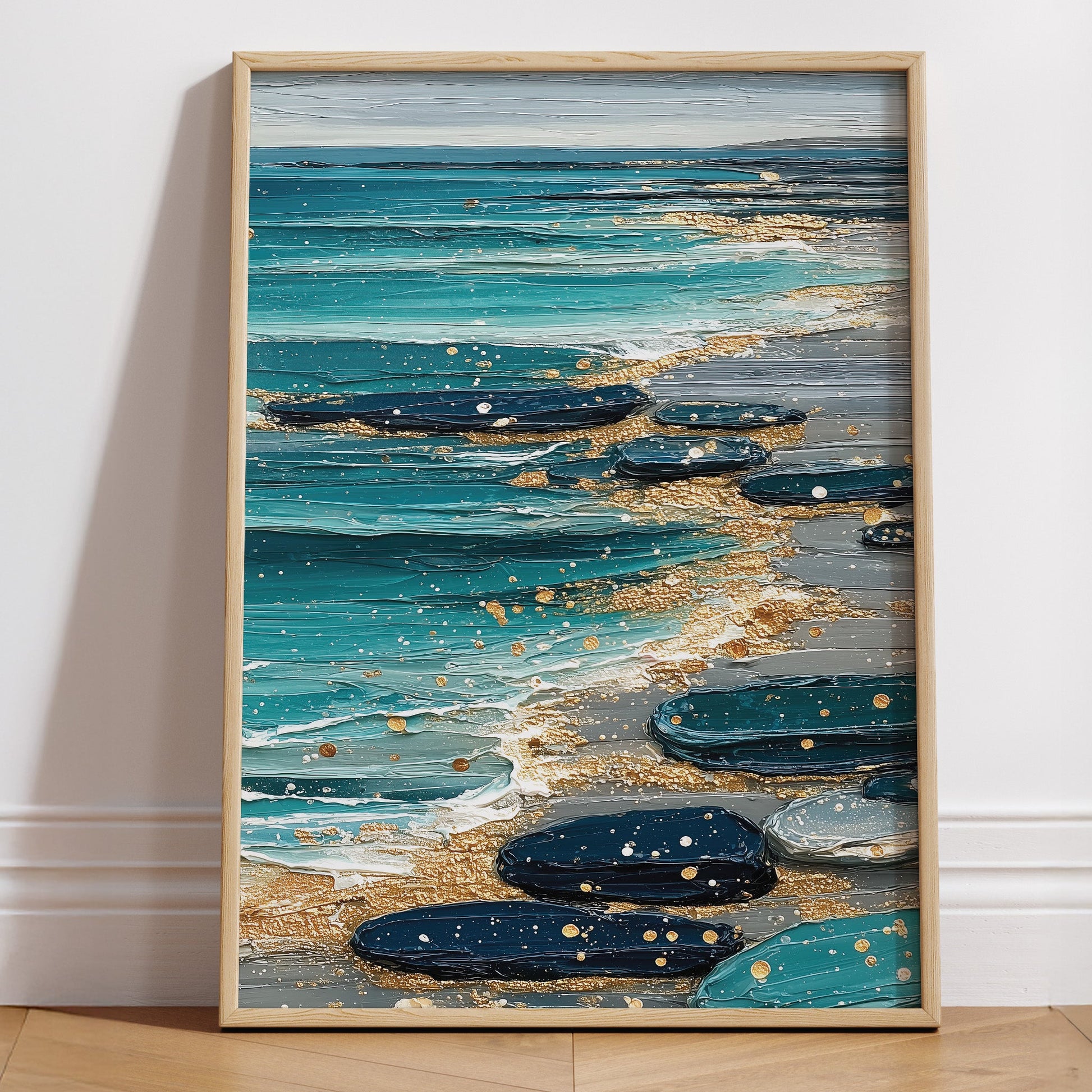 Coastal Stillness coastal seascape wall art print interior mockup