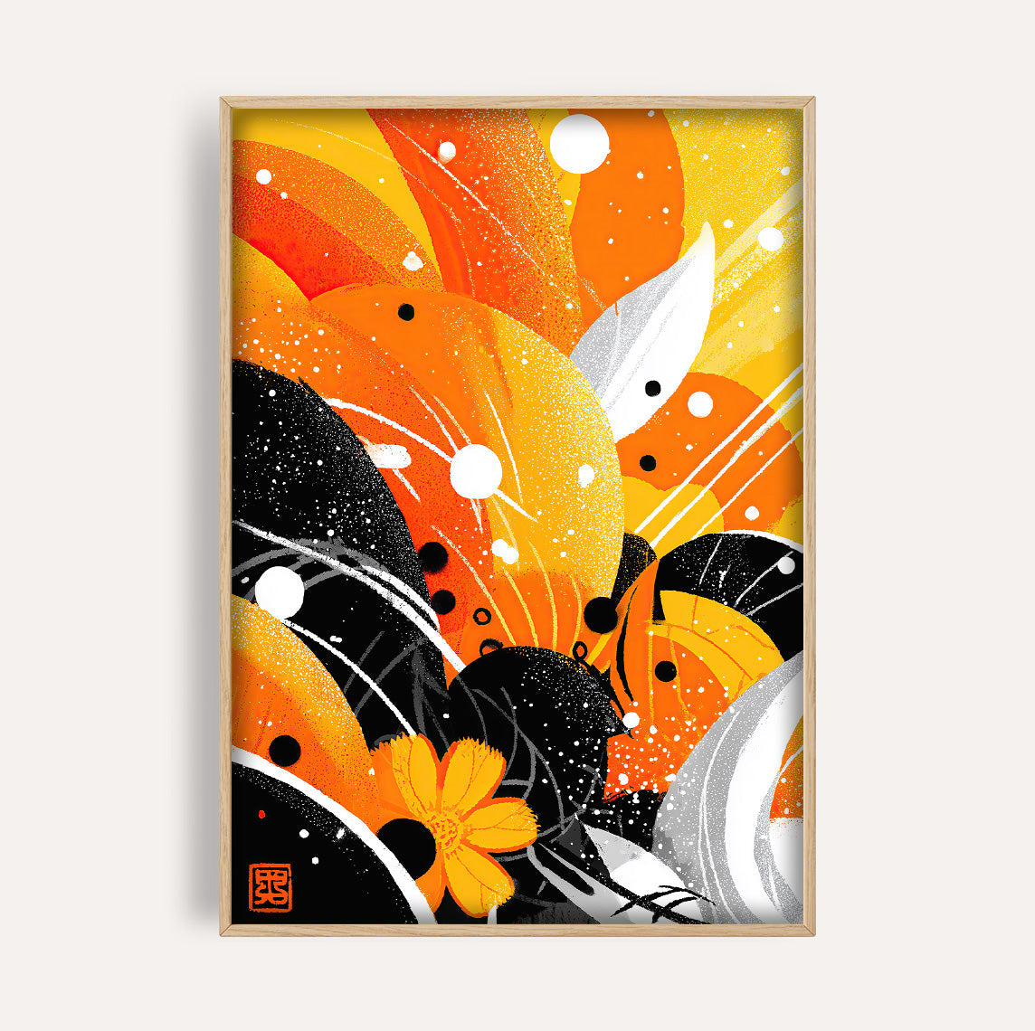 Japanese Crane Sunrise wall art print - The Carpenator Lab