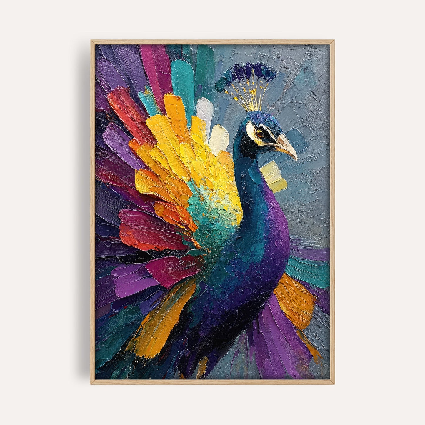 Prism Peacock animal wall art print front-facing mockup