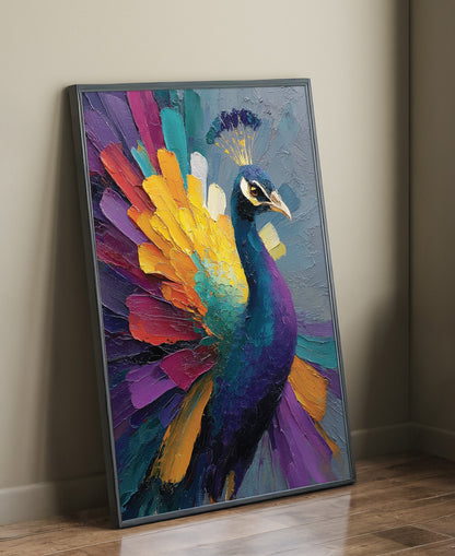 Prism Peacock animal wall art print main artwork image