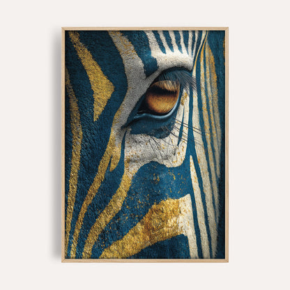 Sapphire Zebra Close-Up wall art print front-facing mockup